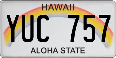 HI license plate YUC757