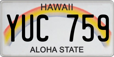 HI license plate YUC759