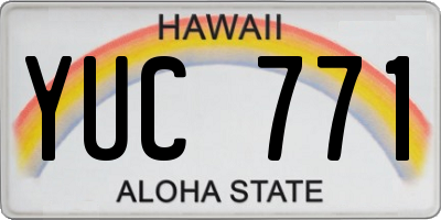 HI license plate YUC771