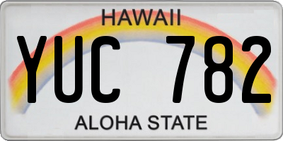 HI license plate YUC782