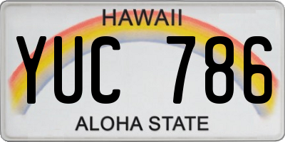 HI license plate YUC786