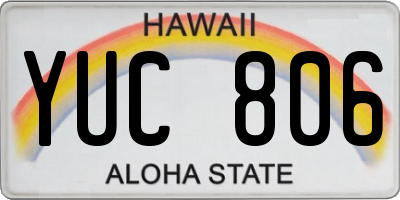 HI license plate YUC806