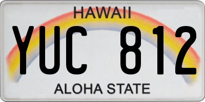 HI license plate YUC812