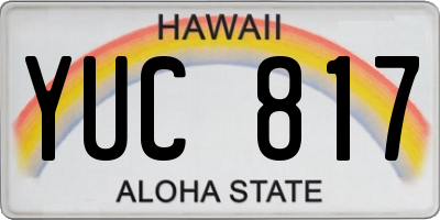 HI license plate YUC817