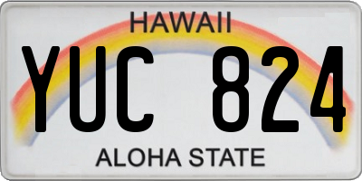 HI license plate YUC824