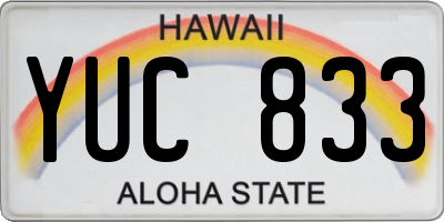 HI license plate YUC833