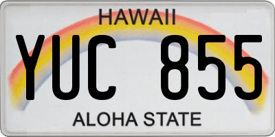 HI license plate YUC855