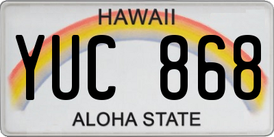 HI license plate YUC868