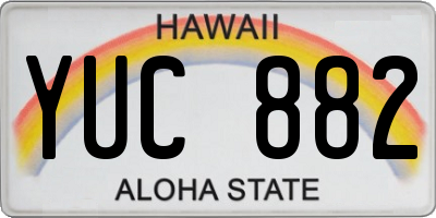 HI license plate YUC882