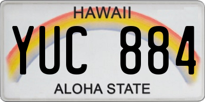 HI license plate YUC884