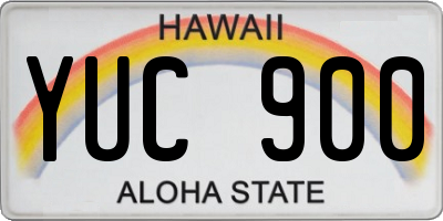 HI license plate YUC900