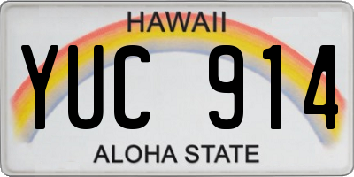 HI license plate YUC914