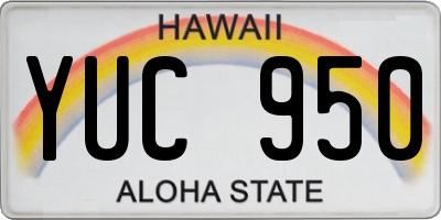 HI license plate YUC950