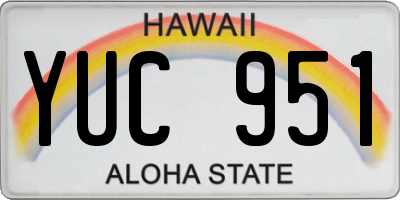 HI license plate YUC951