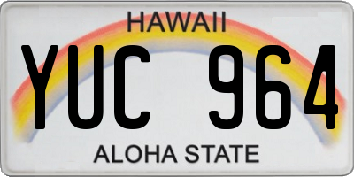 HI license plate YUC964