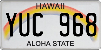 HI license plate YUC968