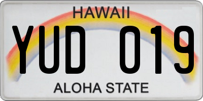 HI license plate YUD019