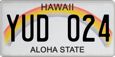 HI license plate YUD024