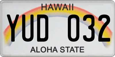 HI license plate YUD032