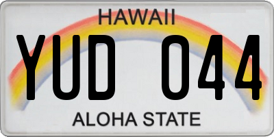 HI license plate YUD044
