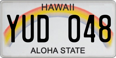 HI license plate YUD048