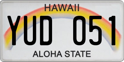 HI license plate YUD051