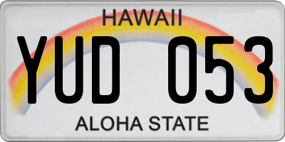 HI license plate YUD053