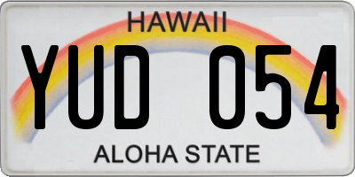 HI license plate YUD054