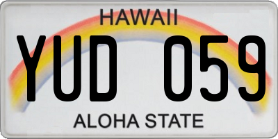 HI license plate YUD059