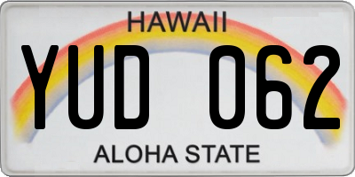 HI license plate YUD062