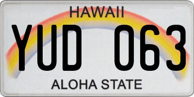 HI license plate YUD063