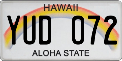 HI license plate YUD072