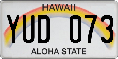 HI license plate YUD073