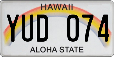 HI license plate YUD074
