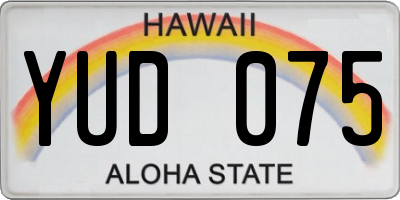 HI license plate YUD075