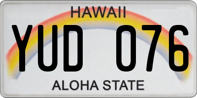 HI license plate YUD076
