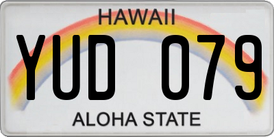 HI license plate YUD079