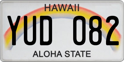 HI license plate YUD082