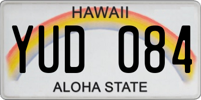 HI license plate YUD084