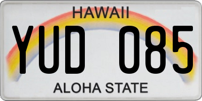 HI license plate YUD085