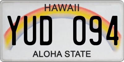 HI license plate YUD094