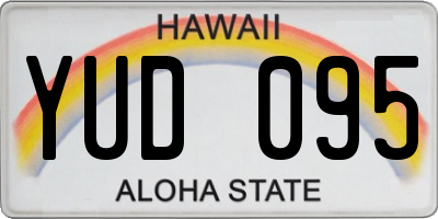 HI license plate YUD095