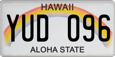 HI license plate YUD096