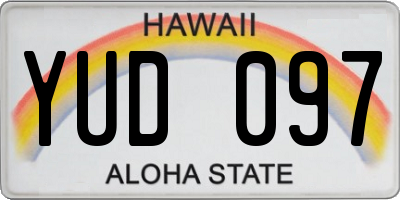 HI license plate YUD097