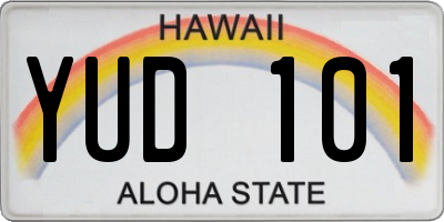 HI license plate YUD101