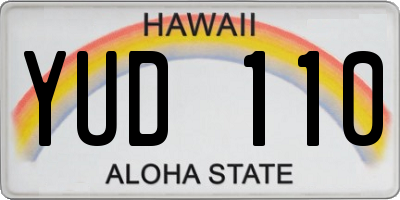 HI license plate YUD110