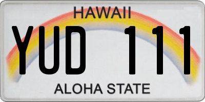 HI license plate YUD111