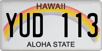 HI license plate YUD113