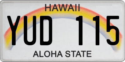 HI license plate YUD115