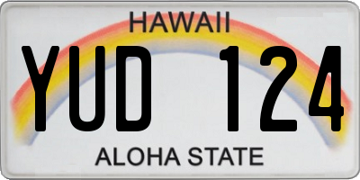HI license plate YUD124